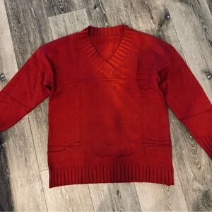 Amazon Women's Red V-Neck Sweater